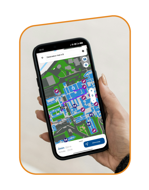 Application CHU.map sur un smartphone